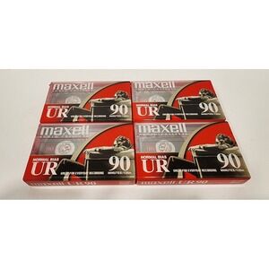 Lot of 4 Maxell UR 90 Minute Blank Audio Cassette Tapes Normal Bias